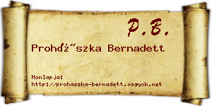 Prohászka Bernadett névjegykártya
