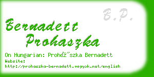 bernadett prohaszka business card